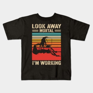 Welding Funny Welder Quotes Look Away Mortal Kids T-Shirt